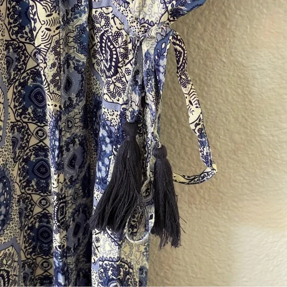 Alchemy Thread Dress XL Blue Print Asymmetric Babydoll Fairycore Fairy Boho - Picture 7 of 10